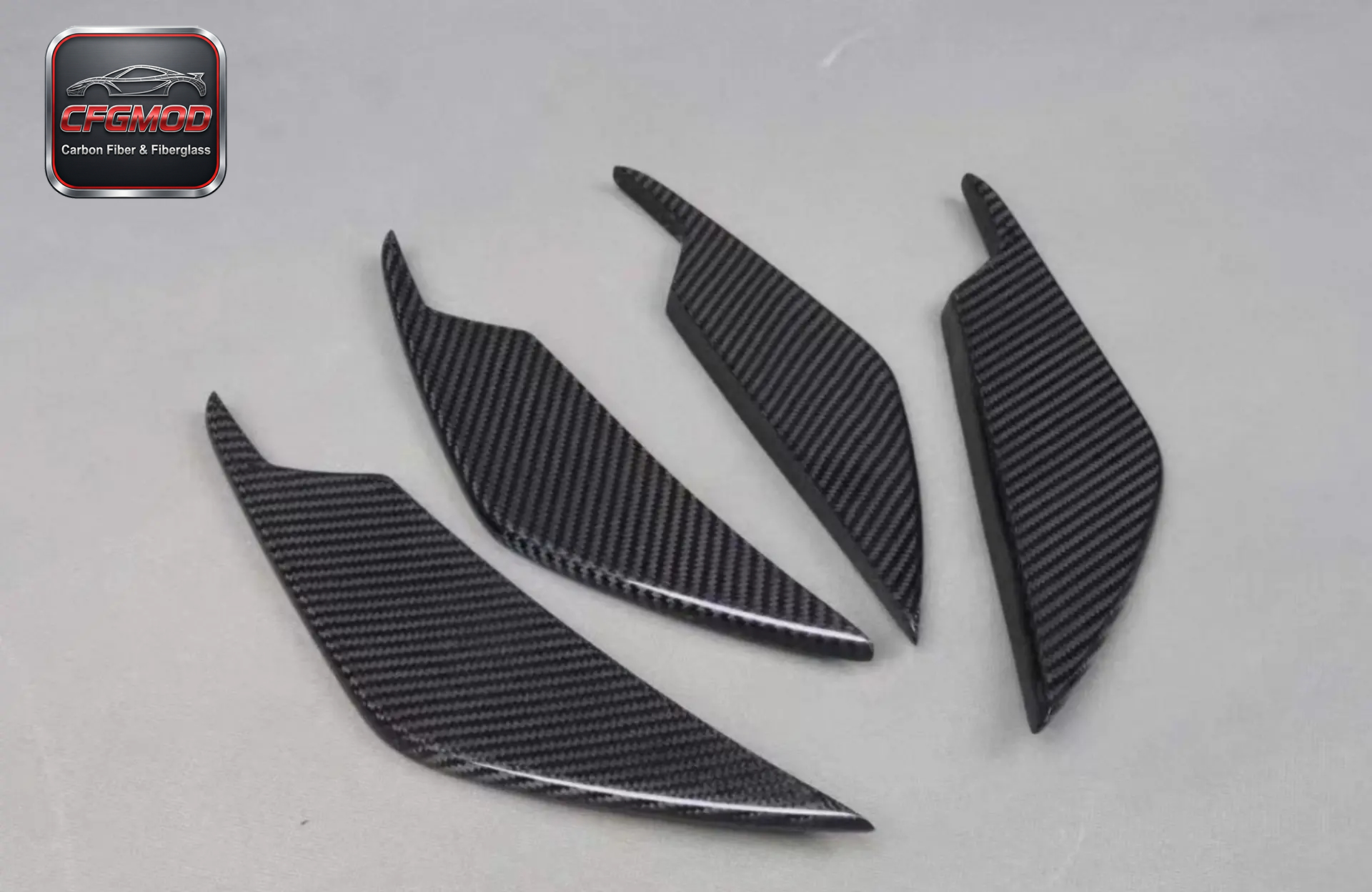 AC Style Dry Carbon Fiber Front Bumper Canards Splitters 4PCS for BMW M3 M4 G8X Tuning Parts — 8