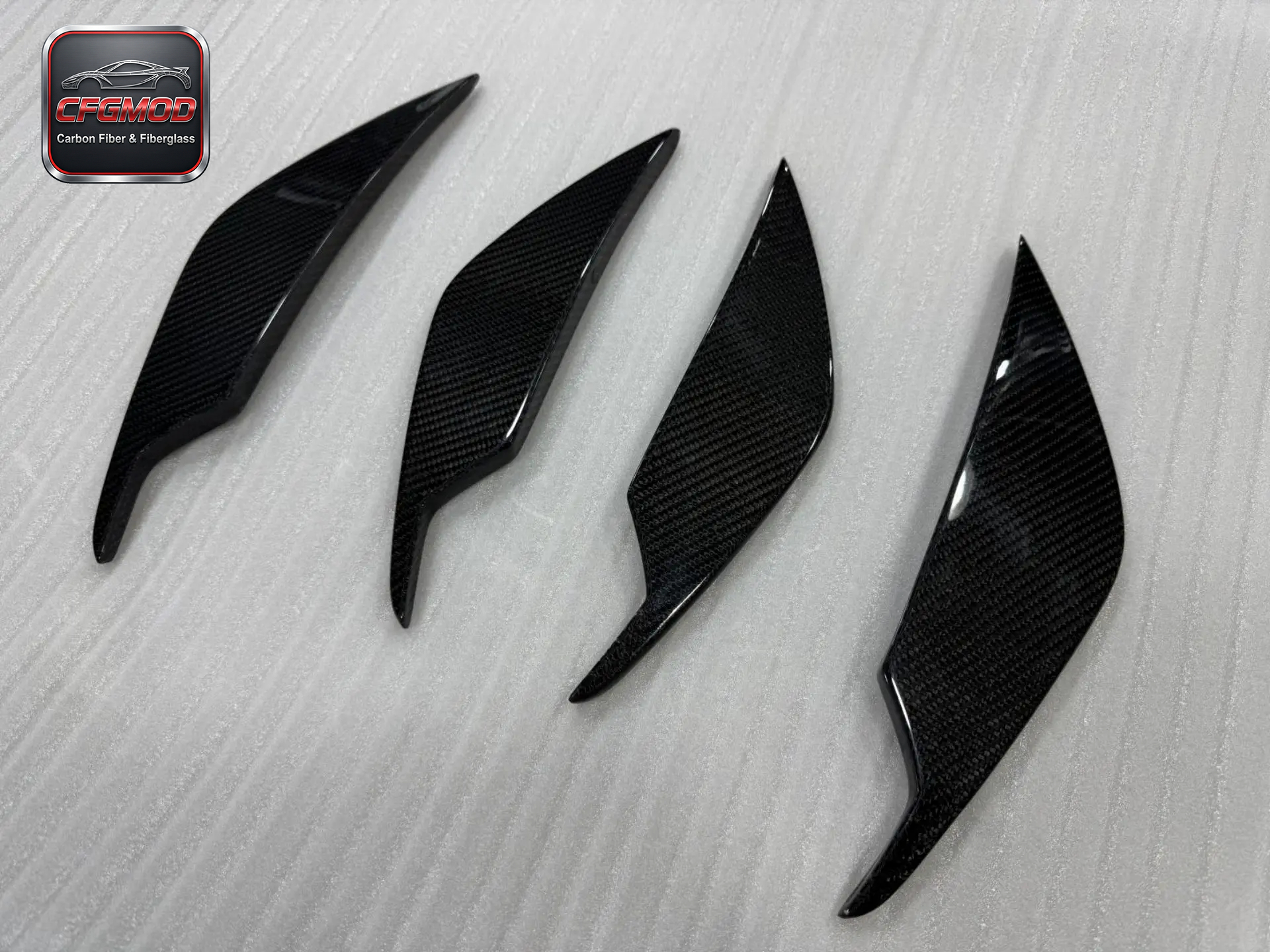 AC Style Dry Carbon Fiber Front Bumper Canards Splitters 4PCS for BMW M3 M4 G8X Tuning Parts — 10