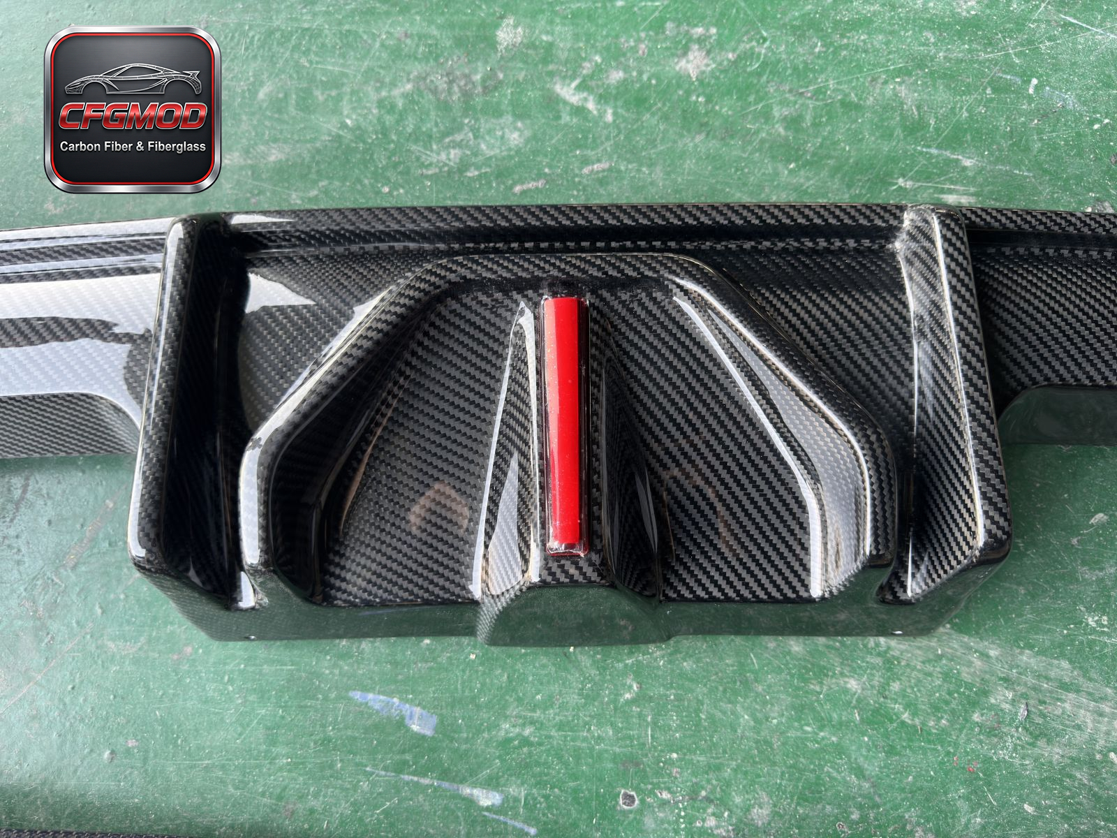 Dry Carbon Fiber Rear Bumper Lip Diffuser with LED Vertical Light for BMW M3 M4 G8X Tuning Parts — 9