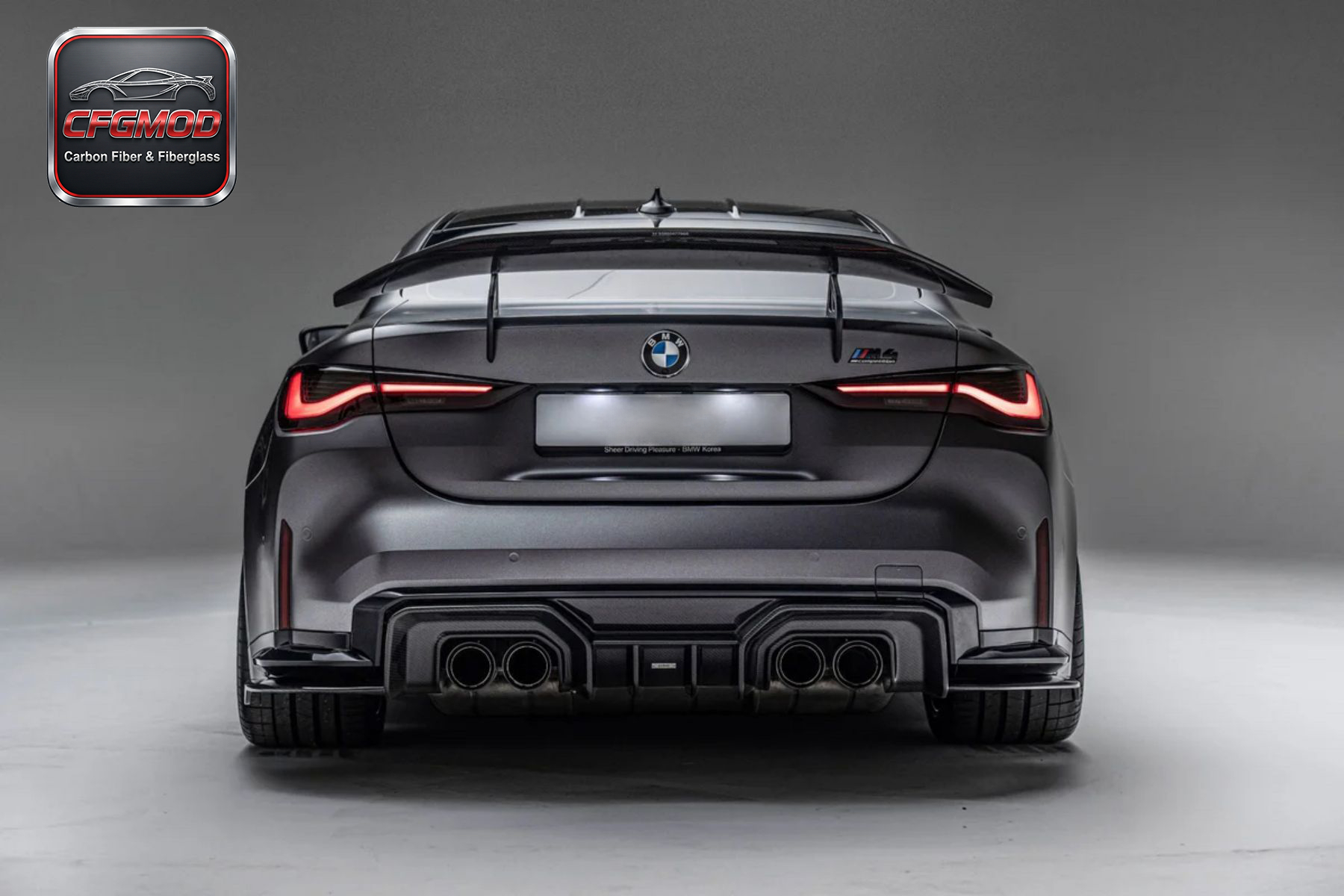 Dry Carbon Fiber AR Design Swan Neck Rear Wing for BMW 2020+ M3 M4 G80 G82 Modification Accessories — 2