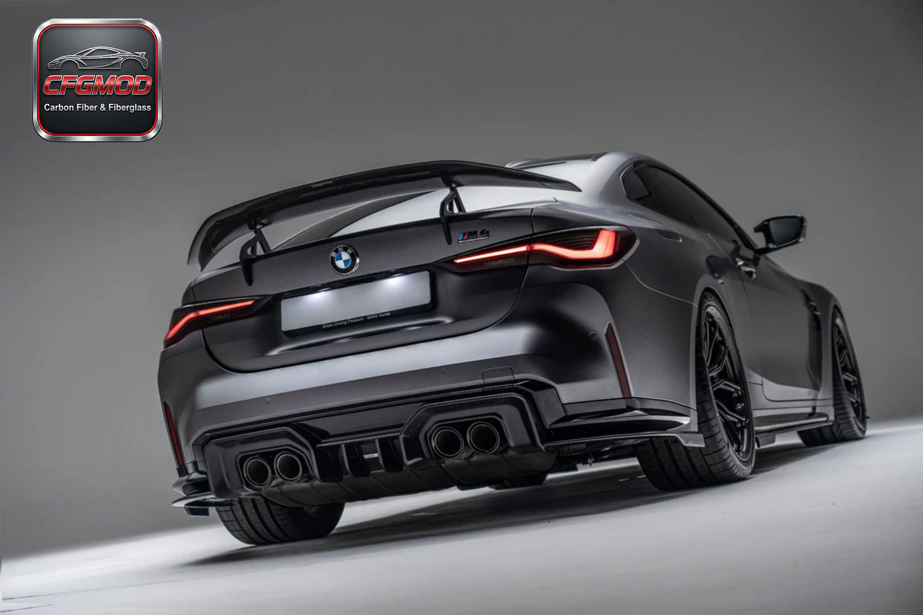 Dry Carbon Fiber AR Design Swan Neck Rear Wing for BMW 2020+ M3 M4 G80 G82 Modification Accessories — 3