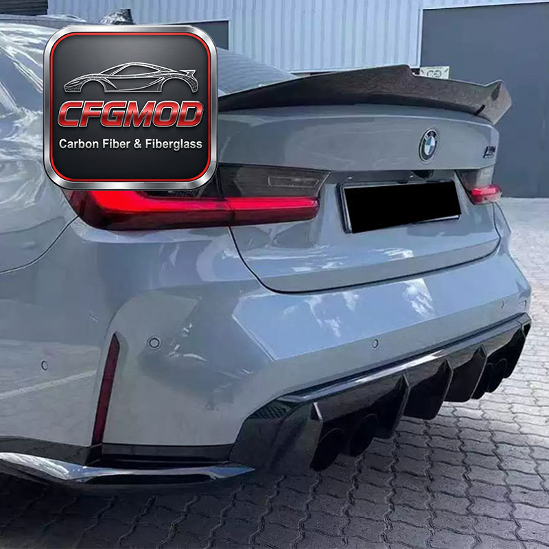 For BMW M3 M4 G80 G82 PSM Style Carbon Fiber Rear Spoiler Rear Wing — 2