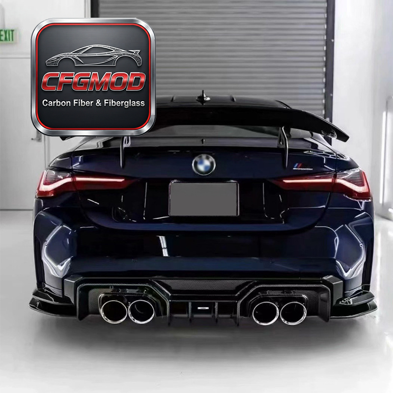 For BMW M3 M4 G80 G82 2021+ AD Style Carbon Fiber Rear Diffuser Bumper Lip — 3