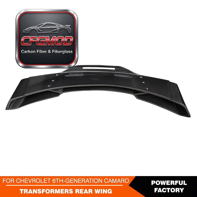 For Chevrolet Camaro 6th Gen Carbon Fiber Transformer Style Double Layer Rear Wing Spoiler — 2