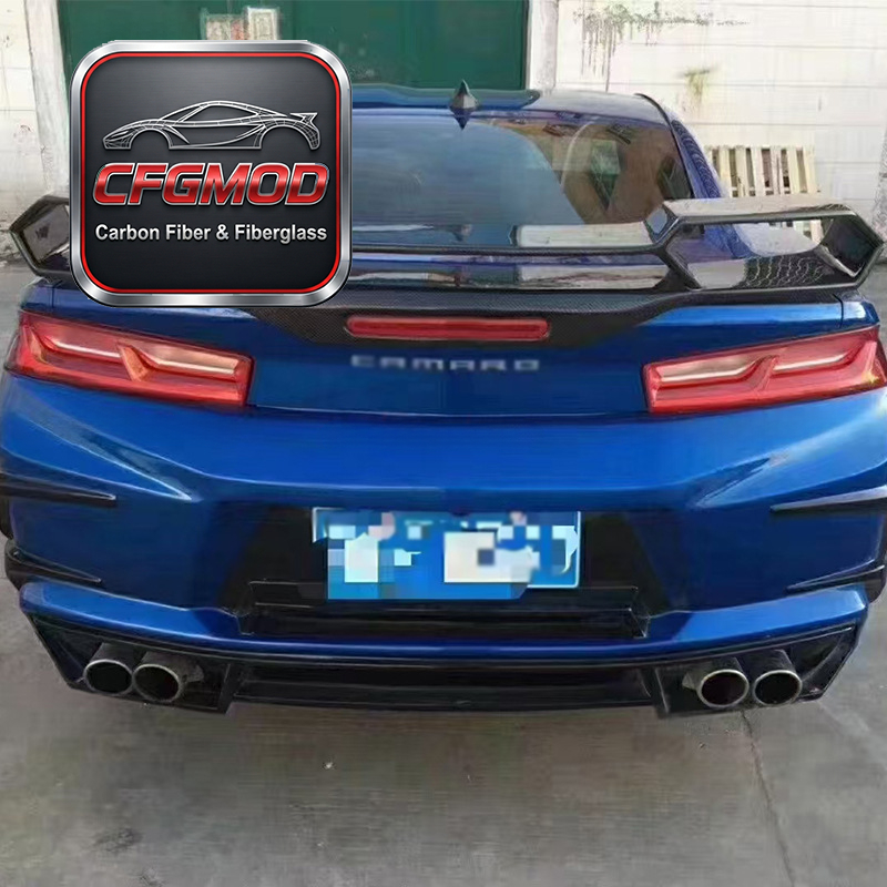 For Chevrolet Camaro 6th Gen Carbon Fiber Transformer Style Double Layer Rear Wing Spoiler — 3
