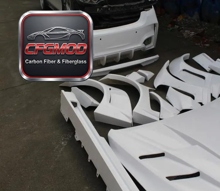 For 4series/F32/F82 Conversion LJZXG White New Wide Body Kit Glass Fiber (front Bumper Rear Bumper Side Skirt Rear Lip Fenders) — 1