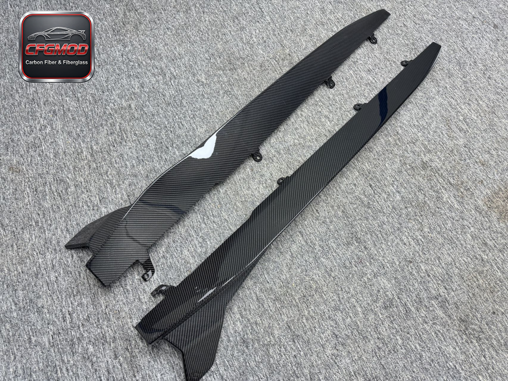 For BMW M8 F93 2020+ S Style Dry Carbon Fiber Side Skirt Extensions Rocker Panel Trim — 5