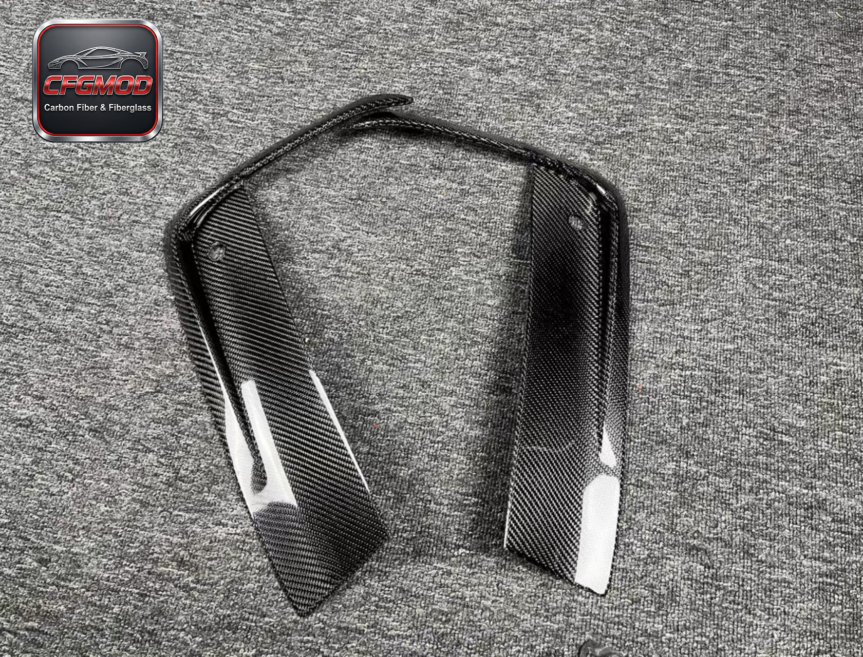 For BMW M8 F91 F92 F93 Dry Carbon Fiber Front Bumper Canards Fog Light Fins — 6