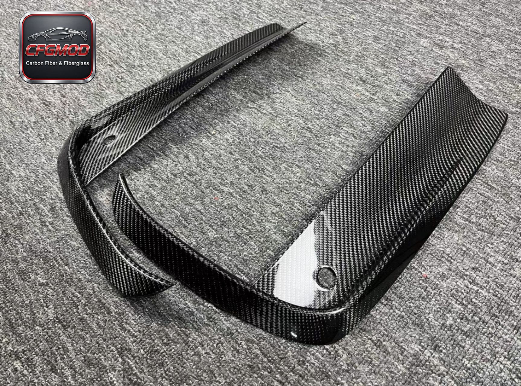 For BMW M8 F91 F92 F93 Dry Carbon Fiber Front Bumper Canards Fog Light Fins — 7