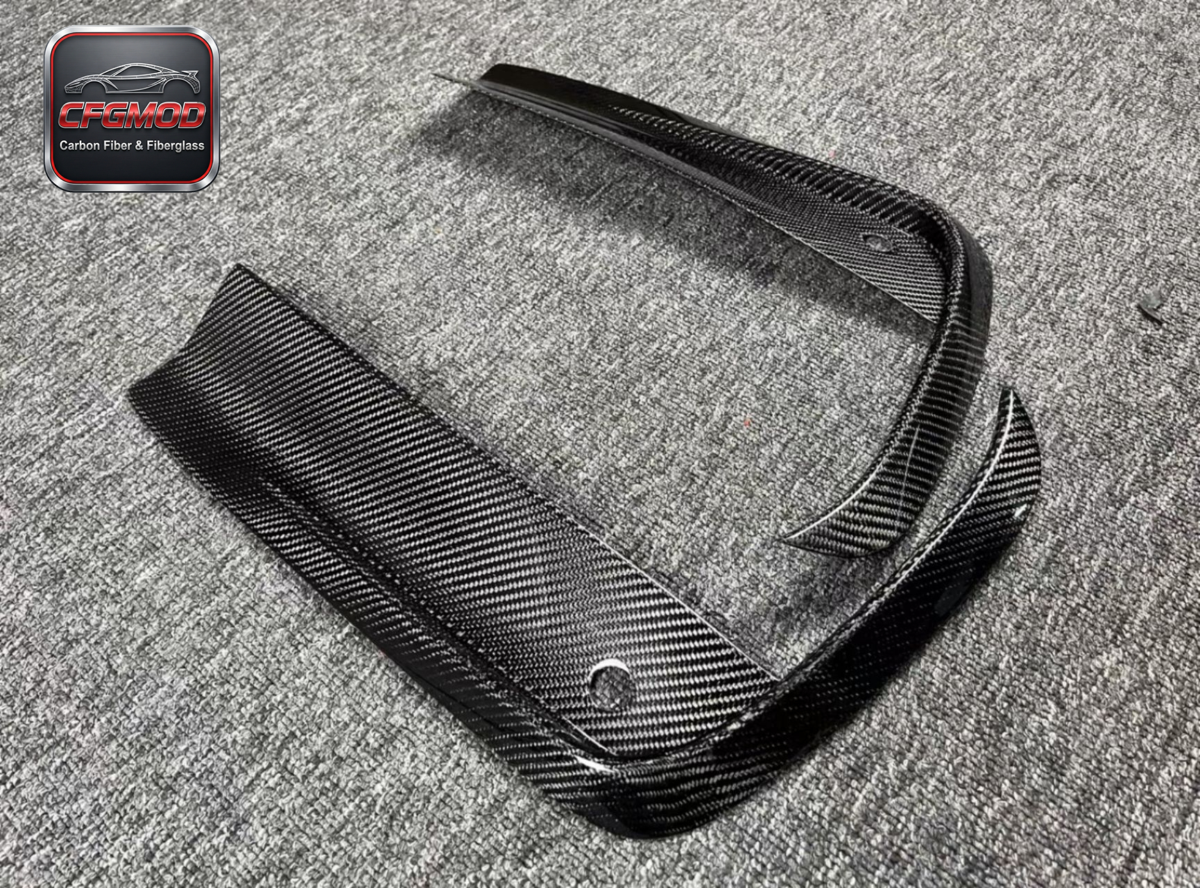 For BMW M8 F91 F92 F93 Dry Carbon Fiber Front Bumper Canards Fog Light Fins — 9