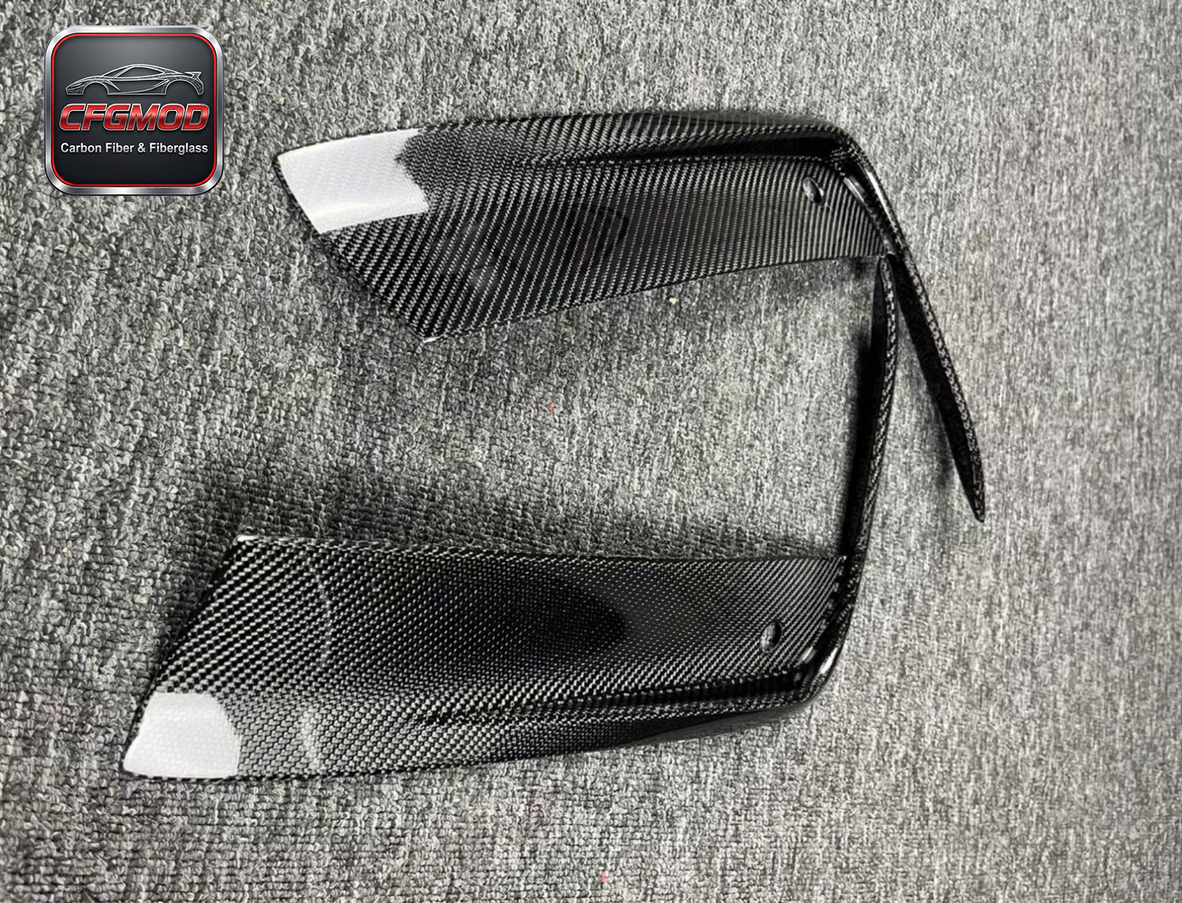 For BMW M8 F91 F92 F93 Dry Carbon Fiber Front Bumper Canards Fog Light Fins — 10