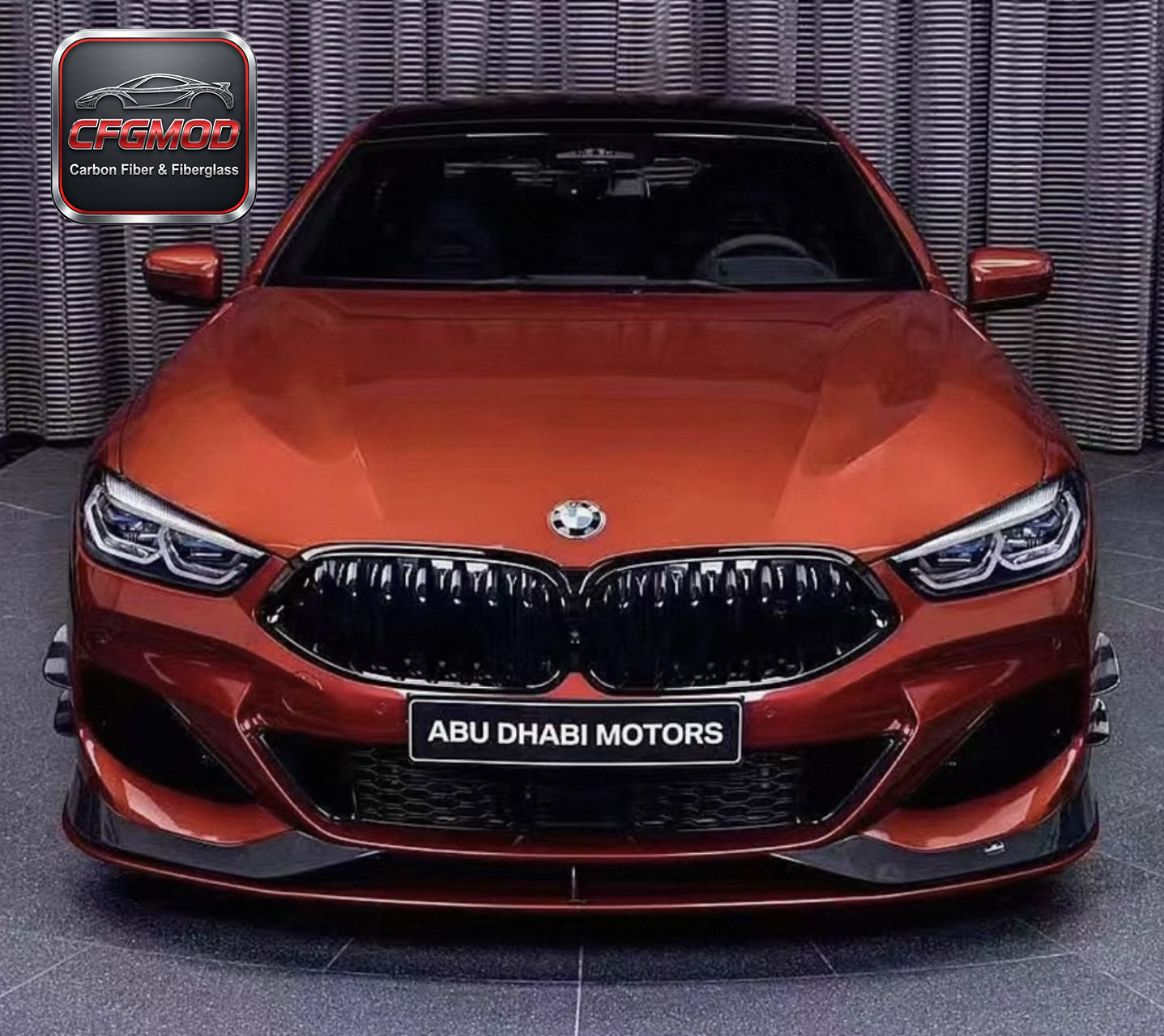 For BMW 8 Series M8 G14 G15 G16 2022+ AC Style Carbon Fiber Front Lip Corner Splitters — 2