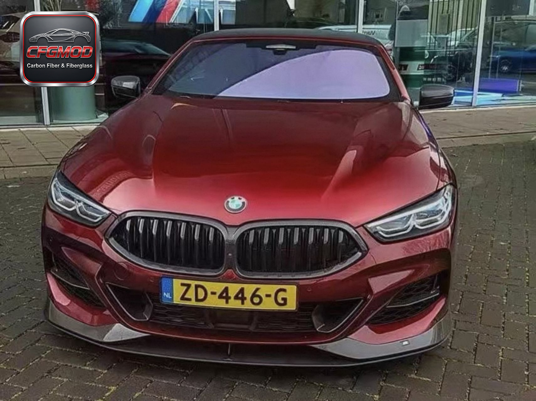 For BMW 8 Series M8 G14 G15 G16 2022+ AC Style Carbon Fiber Front Lip Corner Splitters — 4