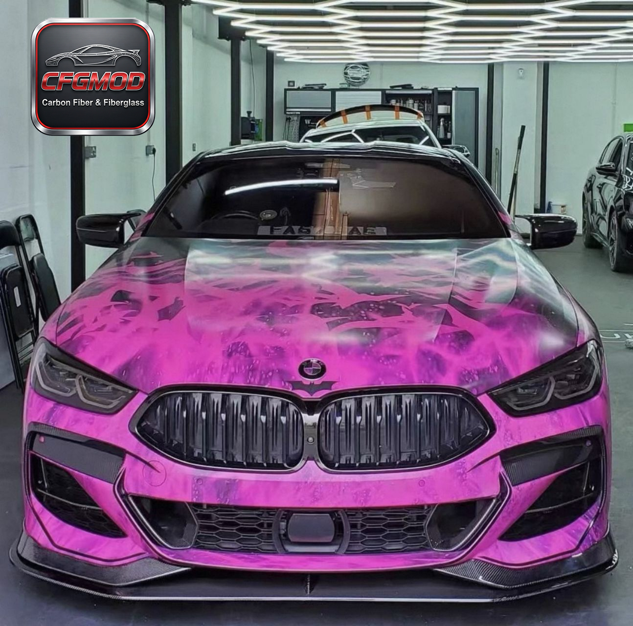 For BMW 8 Series M8 G14 G15 G16 2022+ AC Style Carbon Fiber Front Lip Corner Splitters — 6