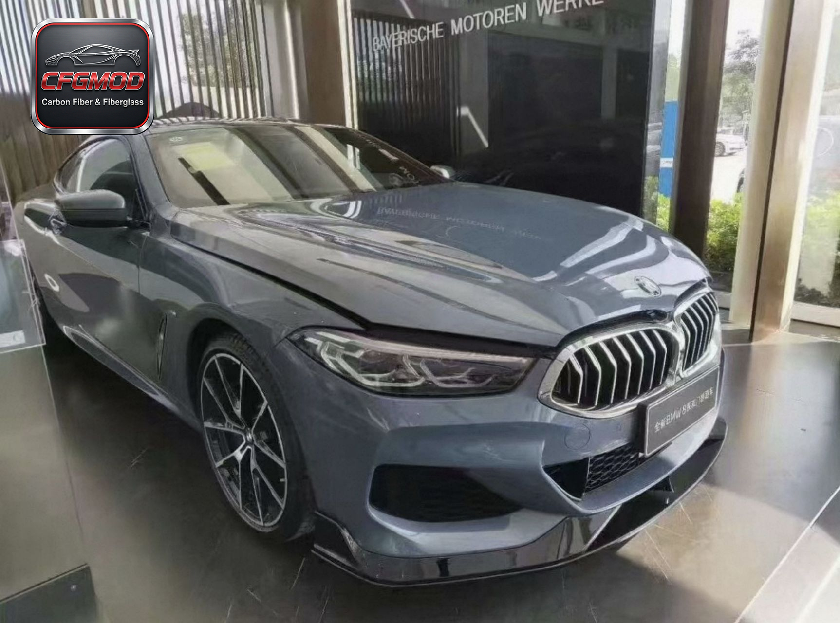 For BMW 8 Series M8 G14 G15 G16 2022+ AC Style Carbon Fiber Front Lip Corner Splitters — 9