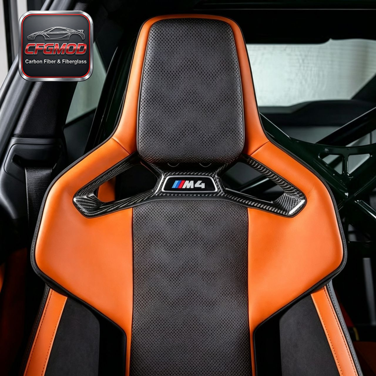 For BMW M2 M3 M4 M5 CS 2022+ Dry Carbon Fiber Seat Belt Outlet Cover for M Carbon Bucket Seats — 2