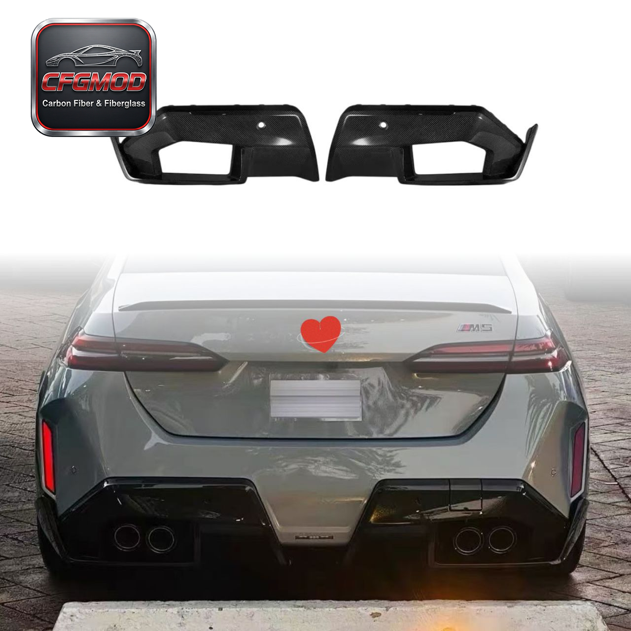 For BMW M5 G90 2024+ MP Style Dry Carbon Fiber Rear Diffuser Lip Lower Valance — 1