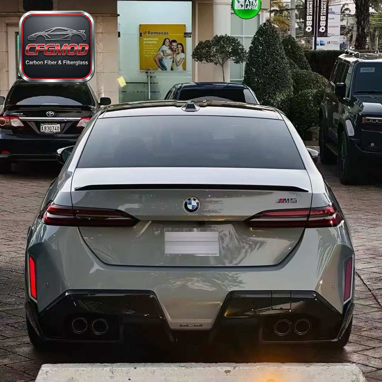 For BMW M5 G90 2024+ MP Style Dry Carbon Fiber Rear Diffuser Lip Lower Valance — 3