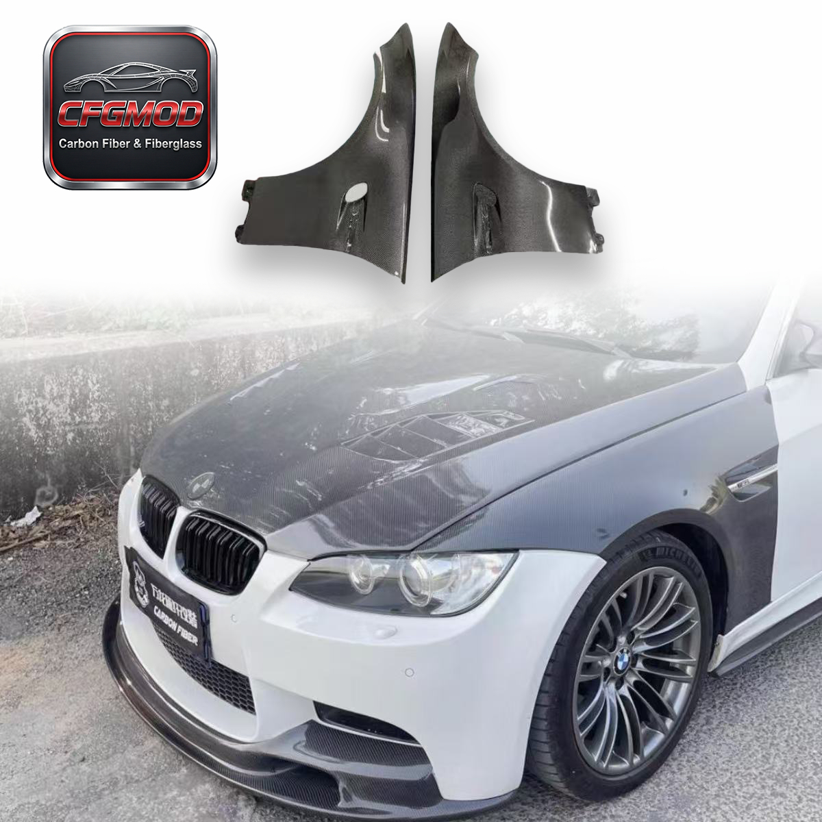 2005-2013 BMW M3 E92 E93 OEM Style Carbon Fiber Front Fenders — 1