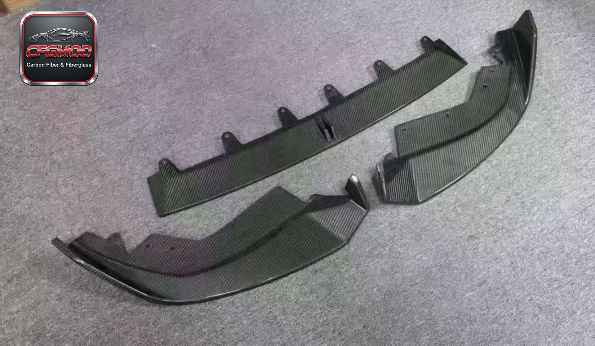 2022+ 3 Series 325i G20 G28 AR Style Carbon Fiber 3-Piece Front Lip Splitter — 7