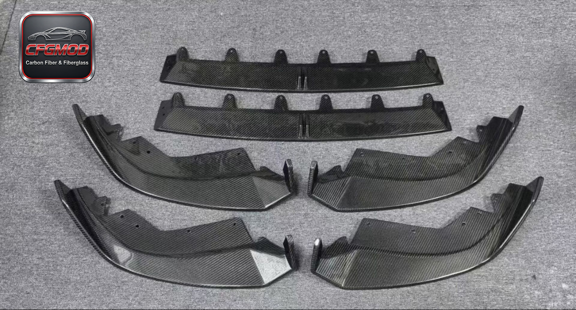 2022+ 3 Series 325i G20 G28 AR Style Carbon Fiber 3-Piece Front Lip Splitter — 9