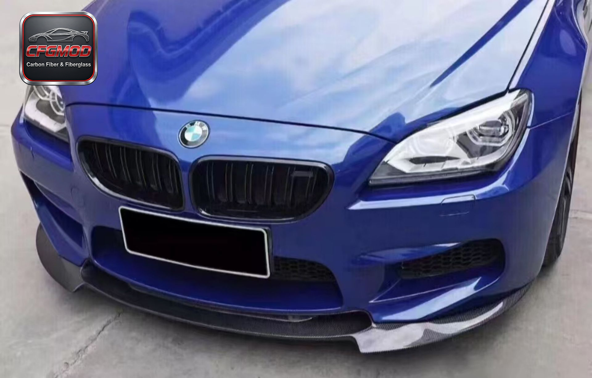 BMW 6 Series M6 F06 F12 F13 V Style Carbon Fiber 3-Piece Front Lip Splitter — 2