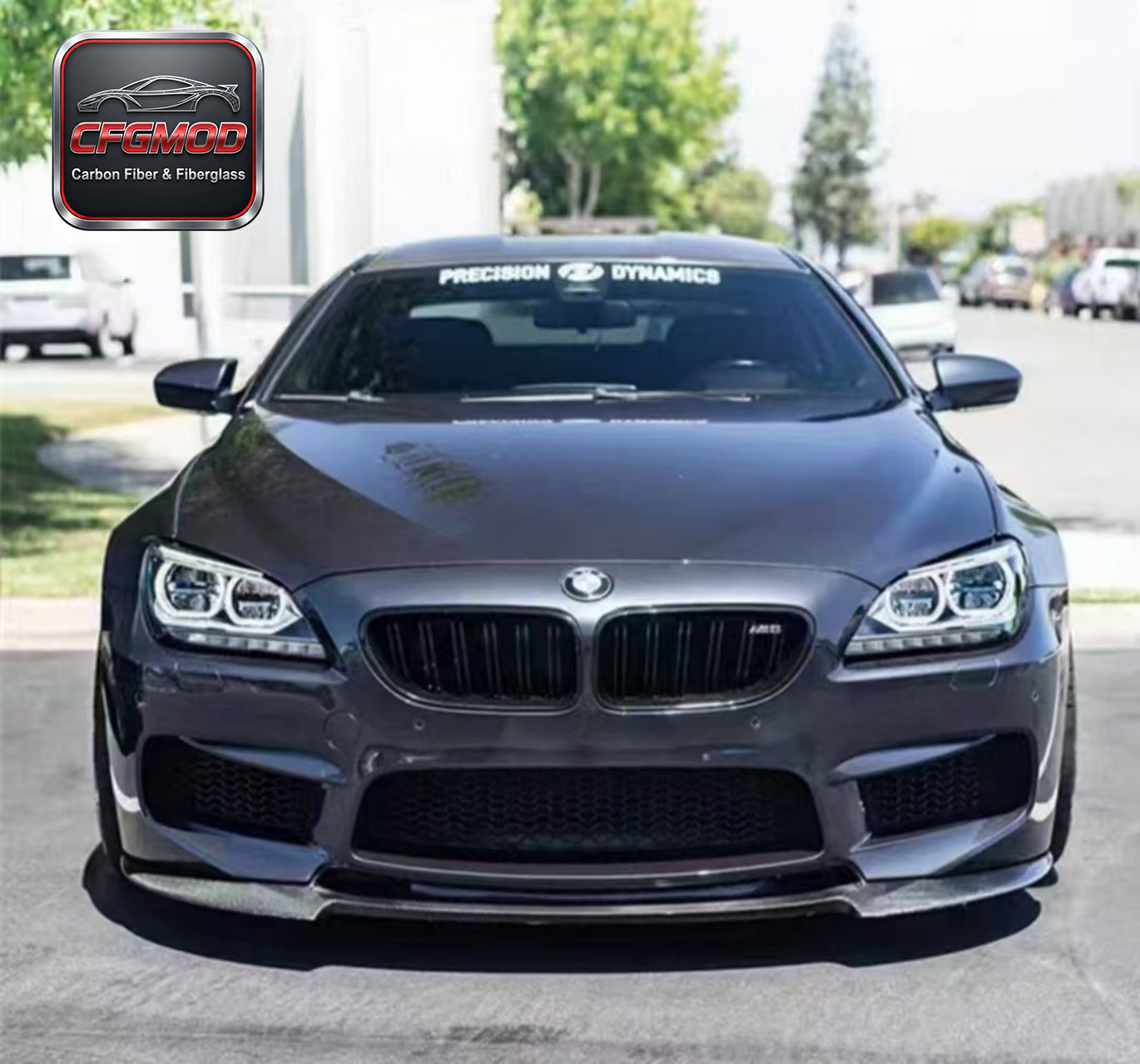BMW 6 Series M6 F06 F12 F13 V Style Carbon Fiber 3-Piece Front Lip Splitter — 3