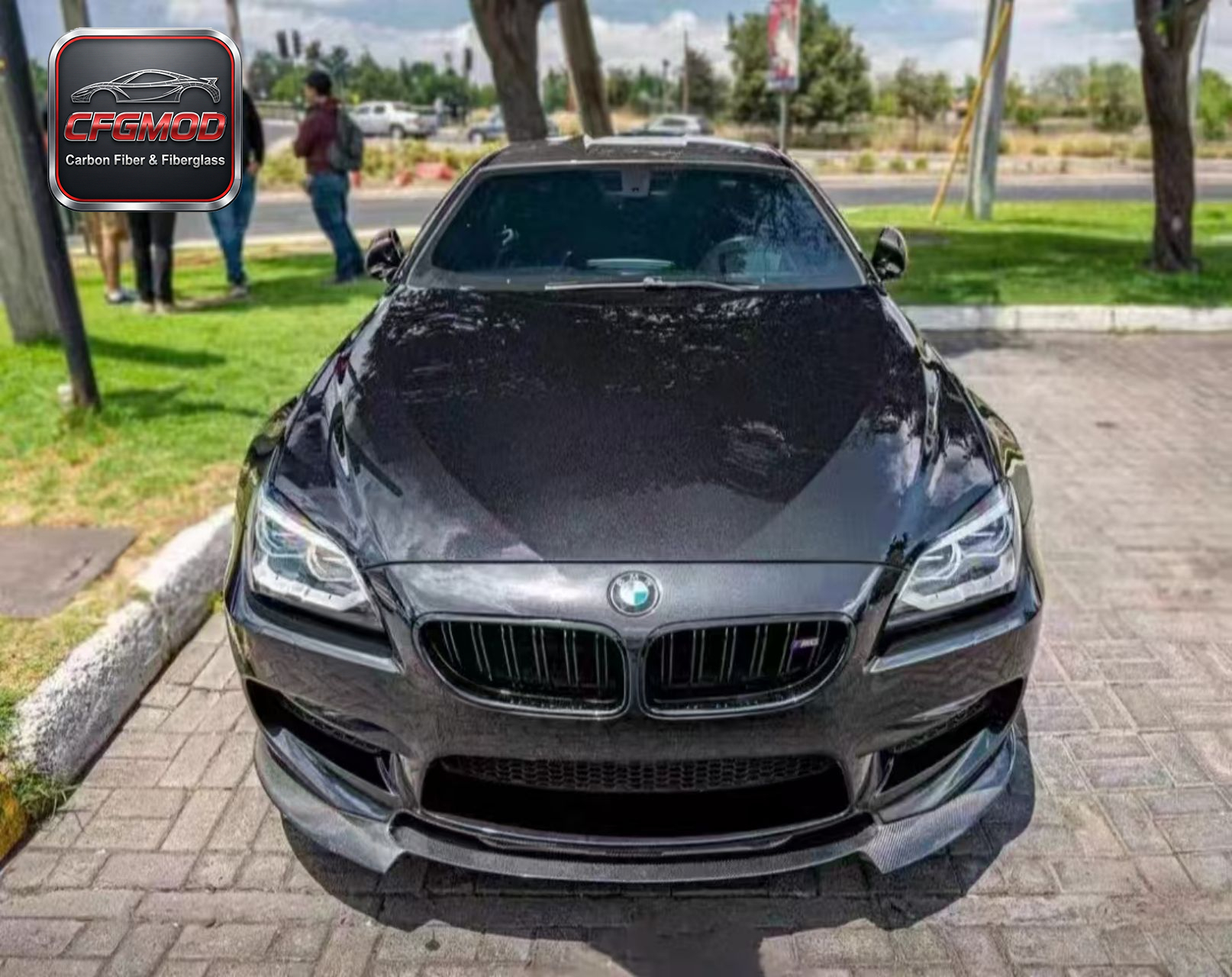BMW 6 Series M6 F06 F12 F13 V Style Carbon Fiber 3-Piece Front Lip Splitter — 4