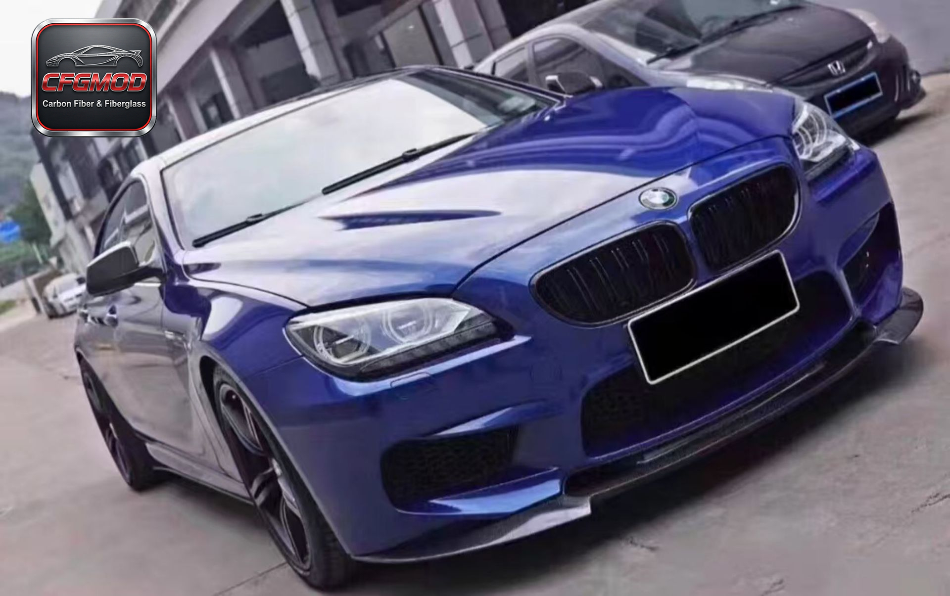 BMW 6 Series M6 F06 F12 F13 V Style Carbon Fiber 3-Piece Front Lip Splitter — 6