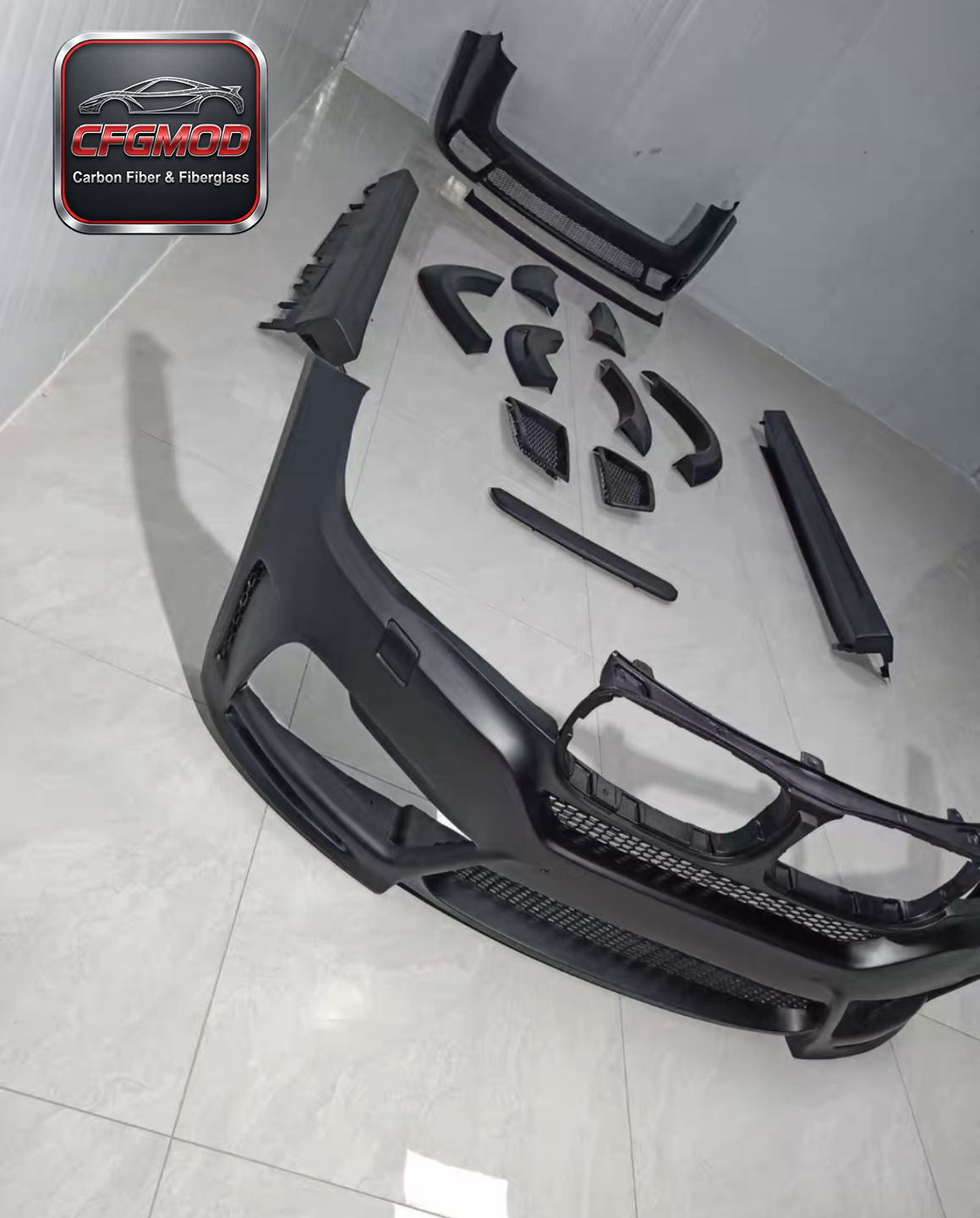 X5 F15 Lumma Style FRP Primer Wide Body Kit Front Bumper Side Skirts — 2