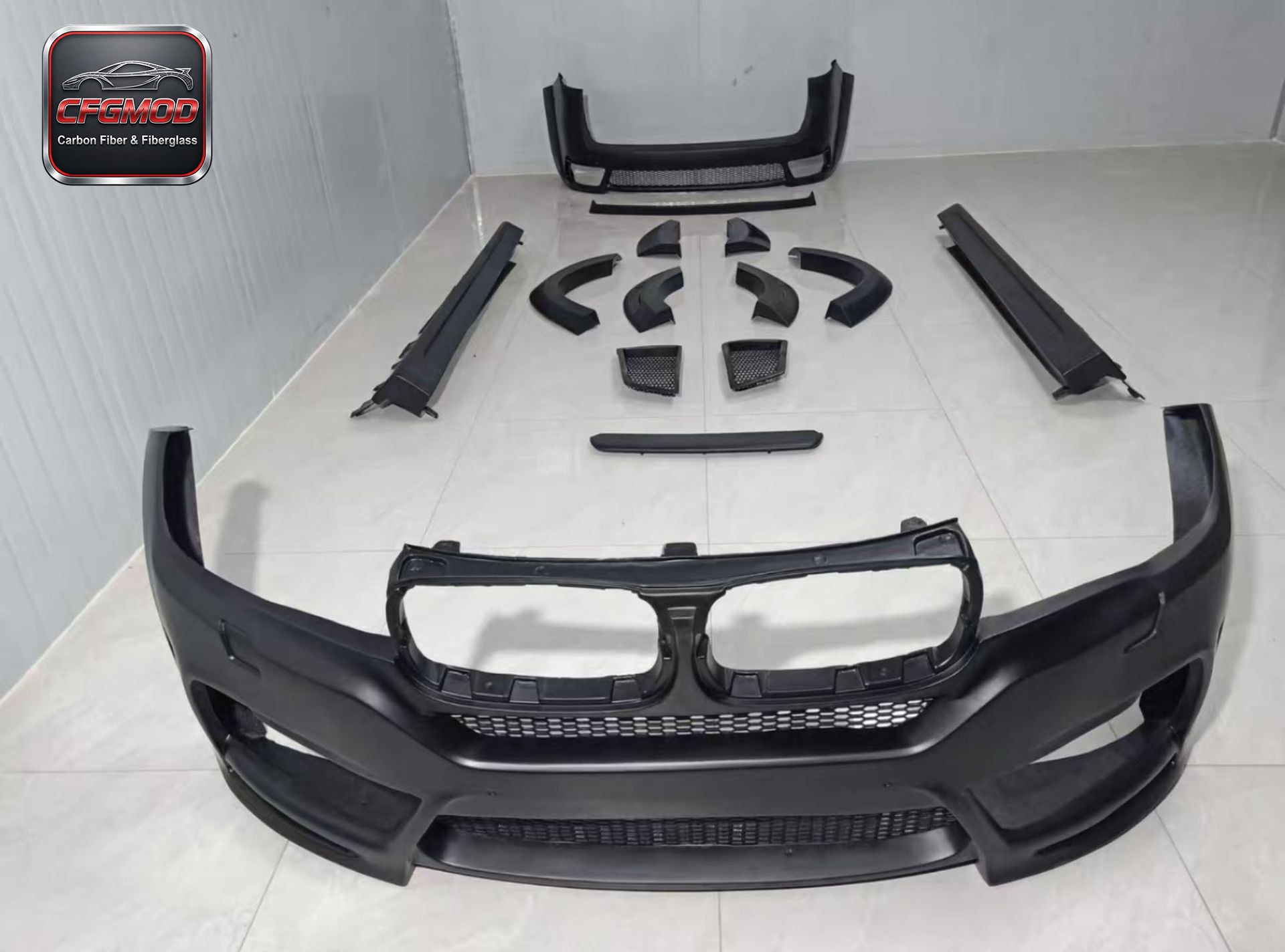 X5 F15 Lumma Style FRP Primer Wide Body Kit Front Bumper Side Skirts — 9