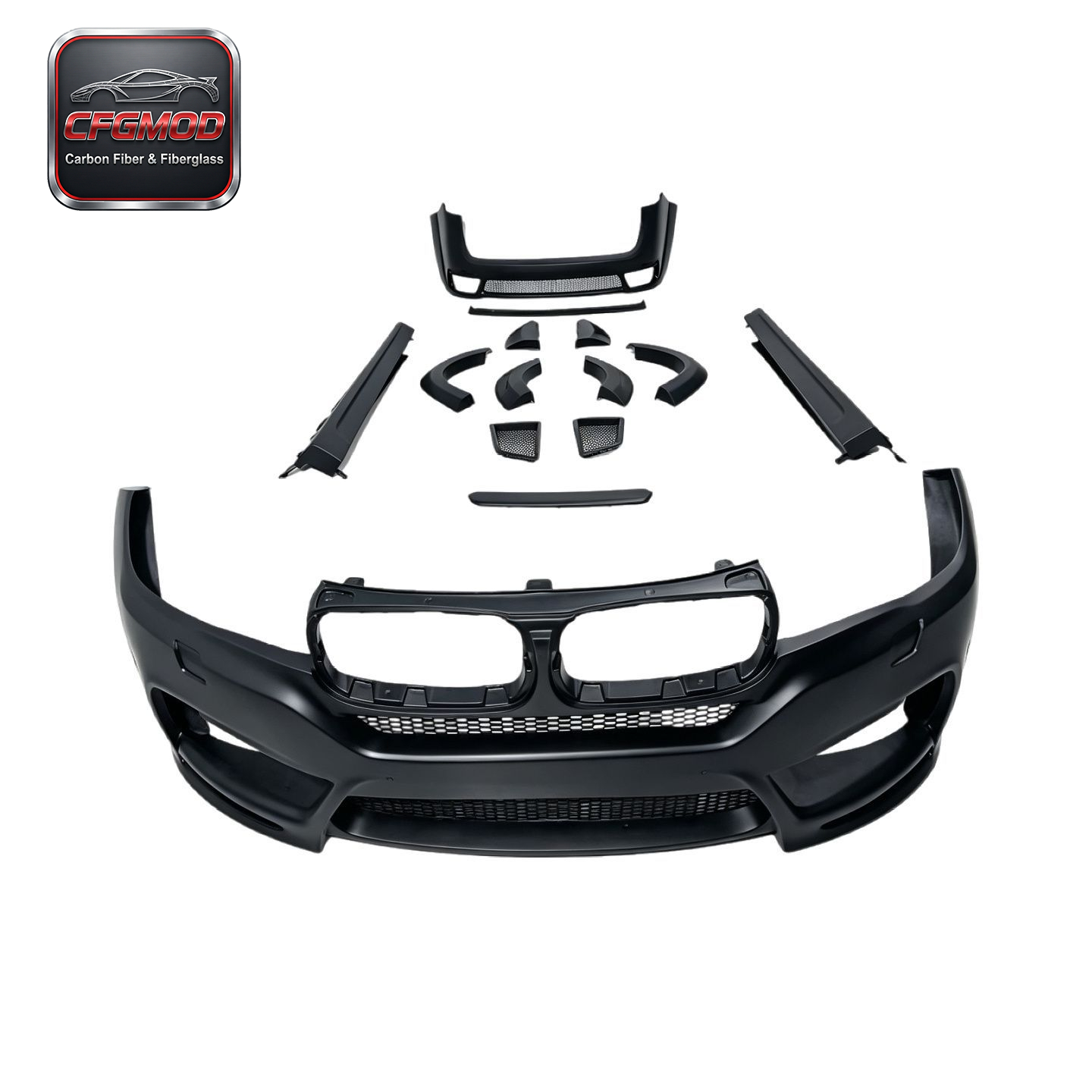 X5 F15 Lumma Style FRP Primer Wide Body Kit Front Bumper Side Skirts — 10