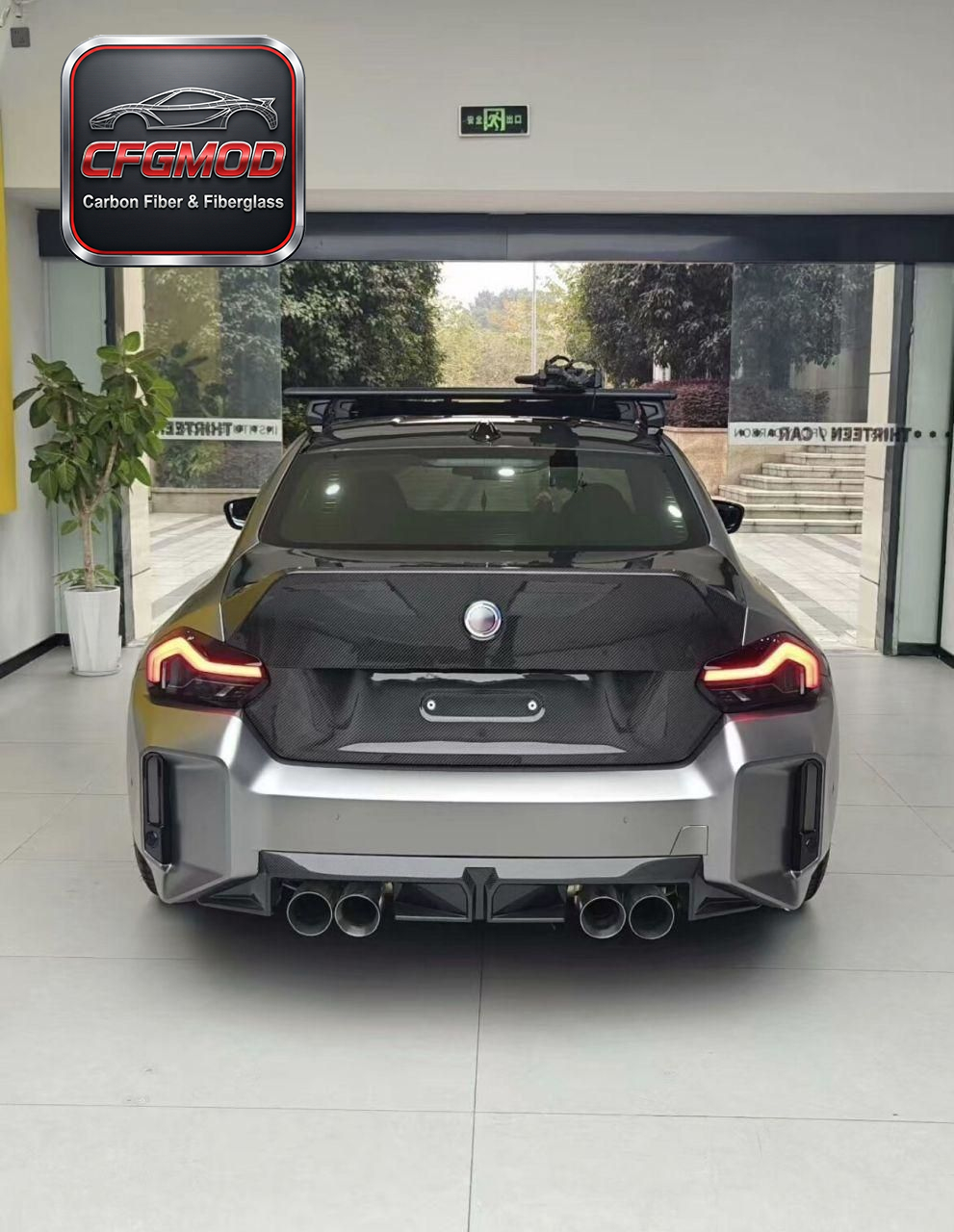2020+ BMW M2 G87 CS Style Dry Carbon Fiber Rear Lip Diffuser — 4