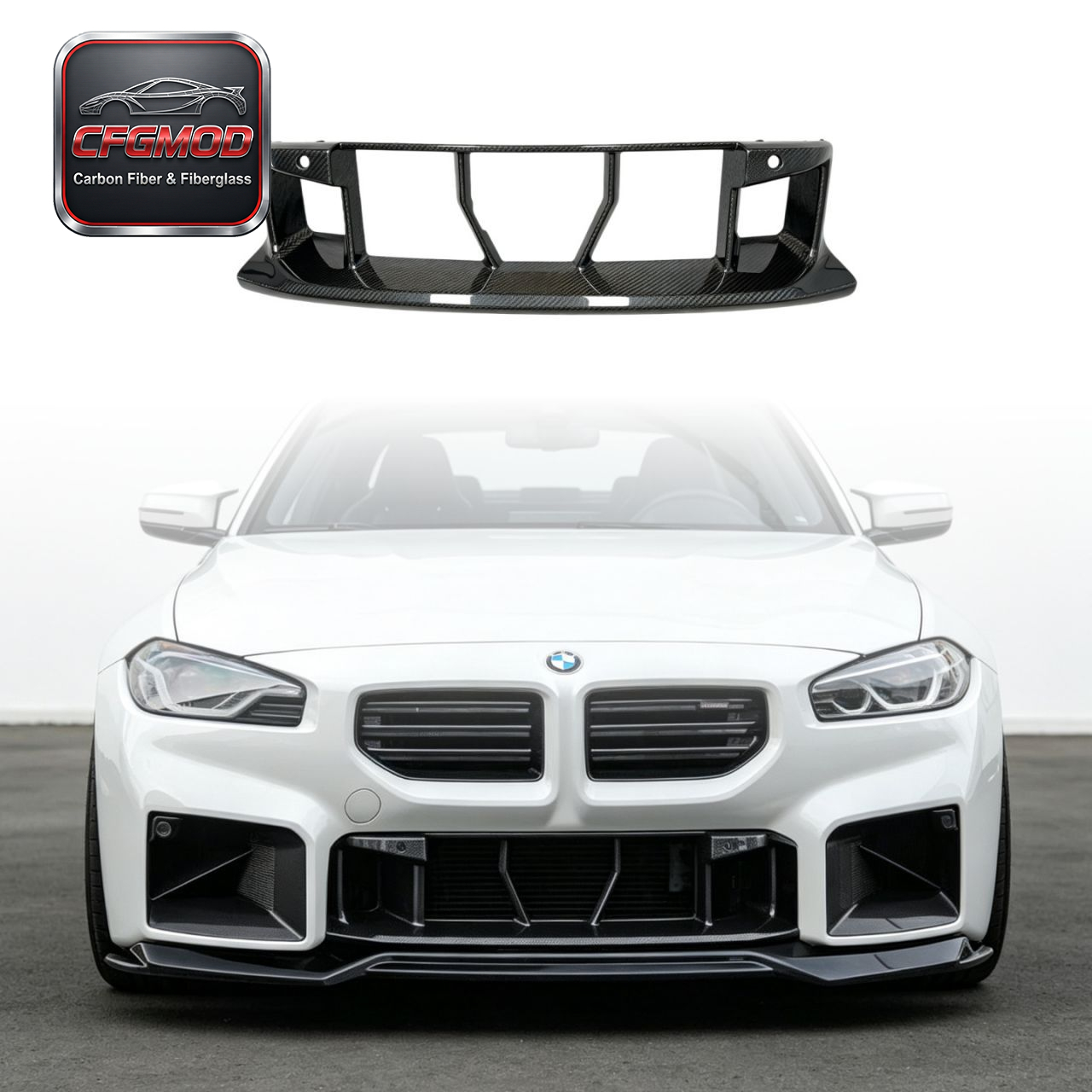 2022+ M2 G87 OEM Style Dry Carbon Fiber Lower Front Grille — 1
