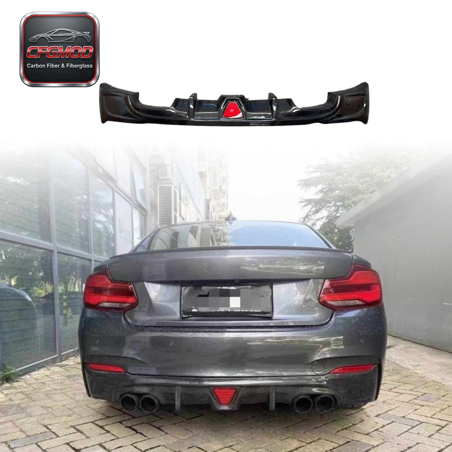 2014-2021 2 Series M235i F22 F23 3D Style Carbon Fiber Front Lip Splitter — 1