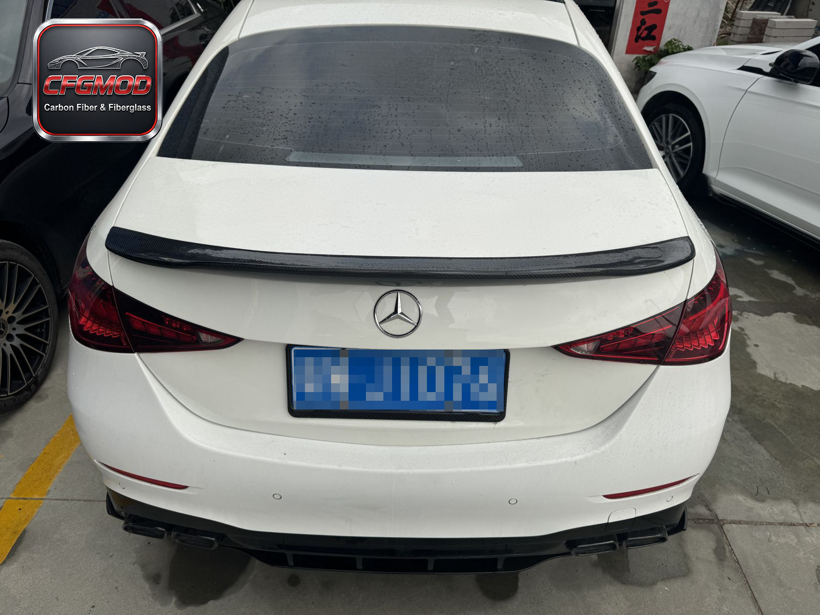 Real Carbon Fiber Rear Trunk Spoiler Wing PSM Style for Mercedes W205 C63 2015-2021 — 4