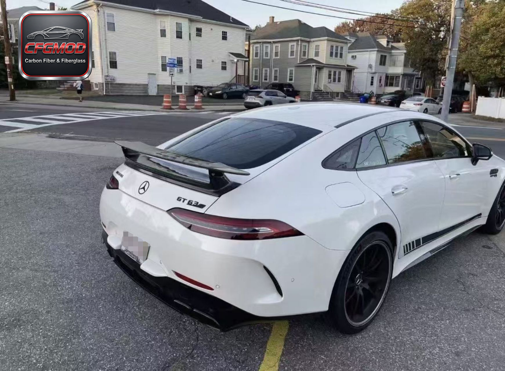 Real Carbon Fiber Edition 1 Style Rear Trunk Spoiler Wing for Mercedes AMG GT50 GT53 GT63 4-Door — 3