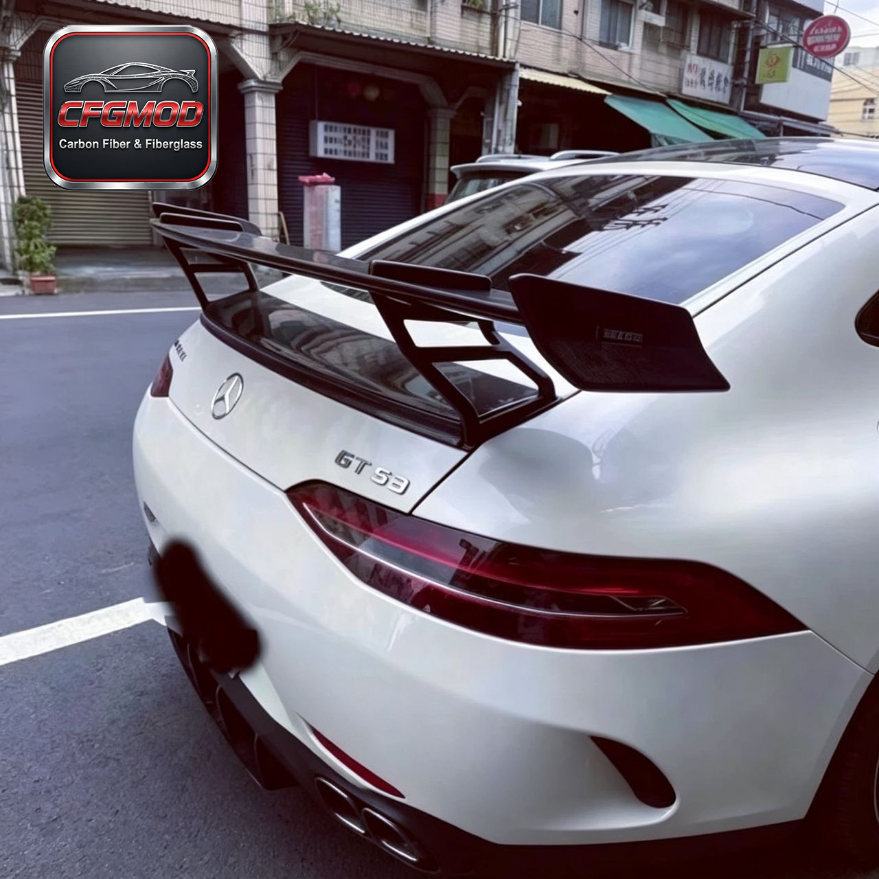 Real Carbon Fiber B Style Rear Trunk Spoiler Wing for Mercedes AMG GT50 GT53 GT63 4-Door — 3