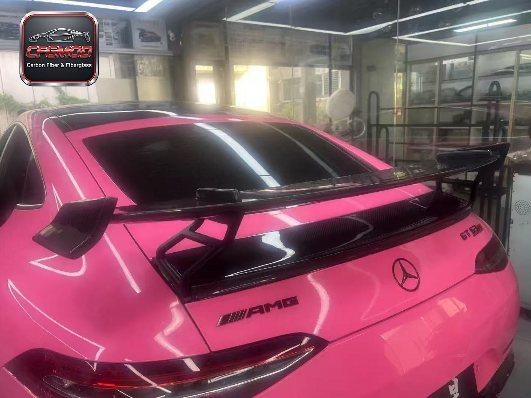 Real Carbon Fiber B Style Rear Trunk Spoiler Wing for Mercedes AMG GT50 GT53 GT63 4-Door — 5