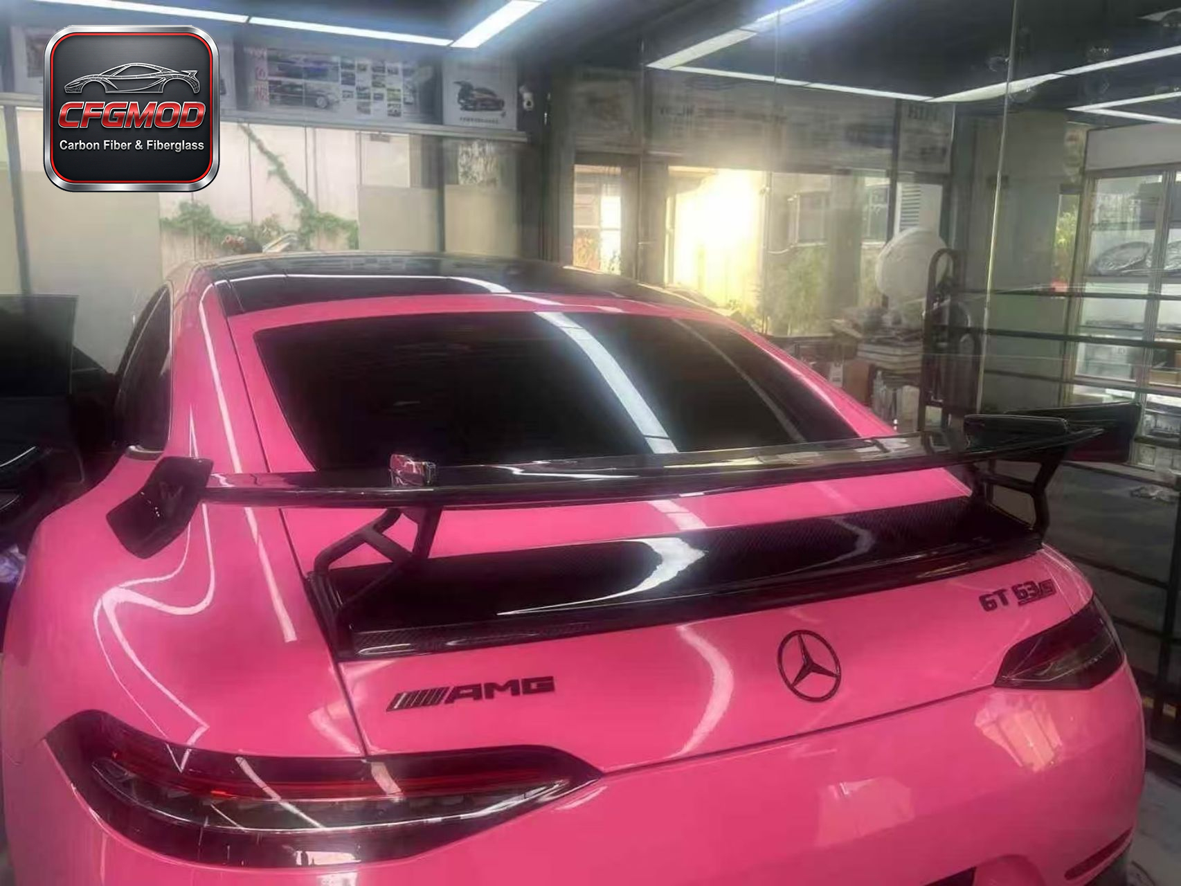 Real Carbon Fiber B Style Rear Trunk Spoiler Wing for Mercedes AMG GT50 GT53 GT63 4-Door — 6