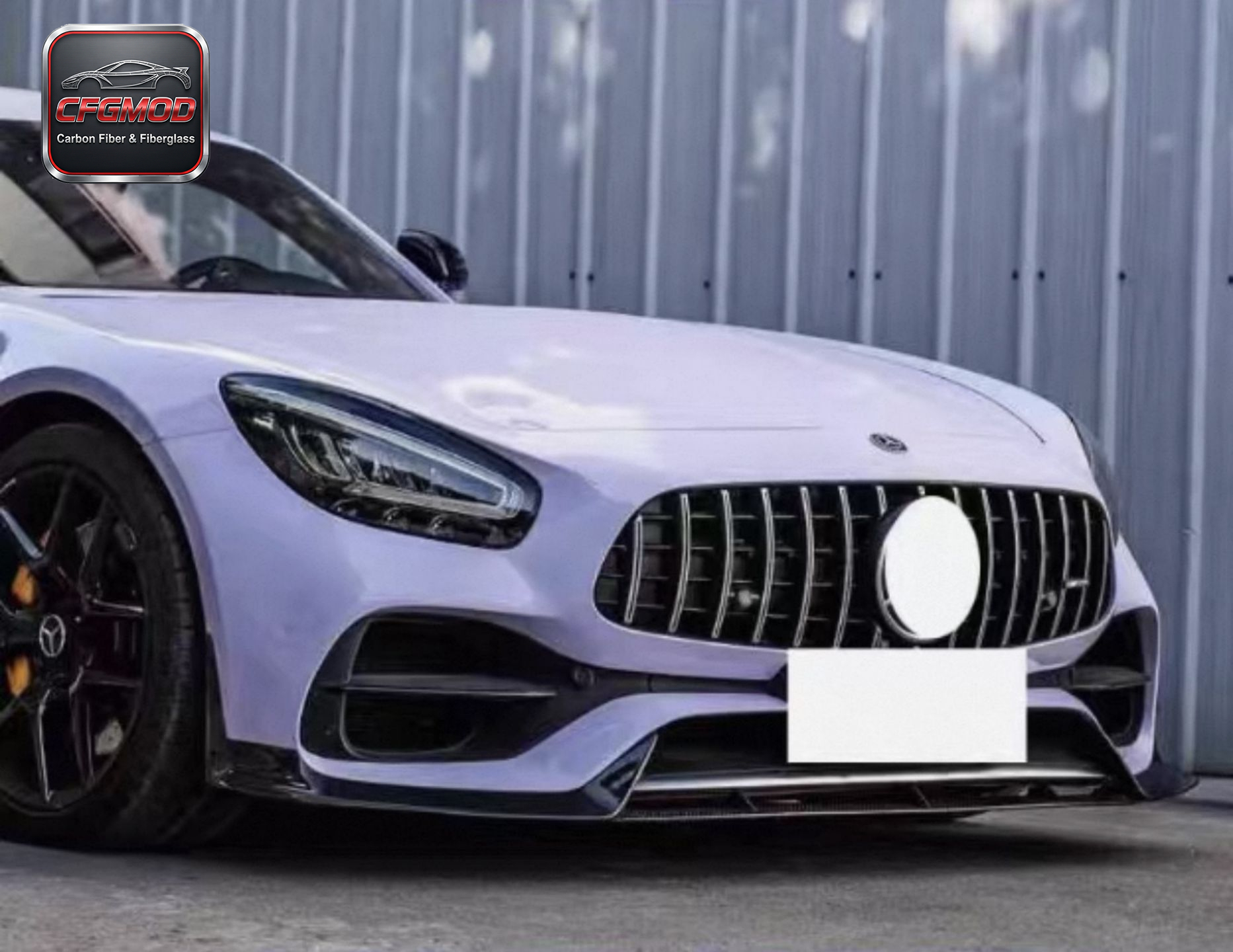 Dry Carbon Fiber P Style 3-Piece Front Lip Splitter for Mercedes AMG GT GTS 2019-2024 — 3