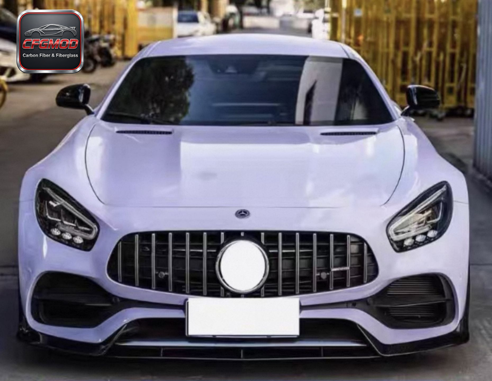 Dry Carbon Fiber P Style 3-Piece Front Lip Splitter for Mercedes AMG GT GTS 2019-2024 — 4