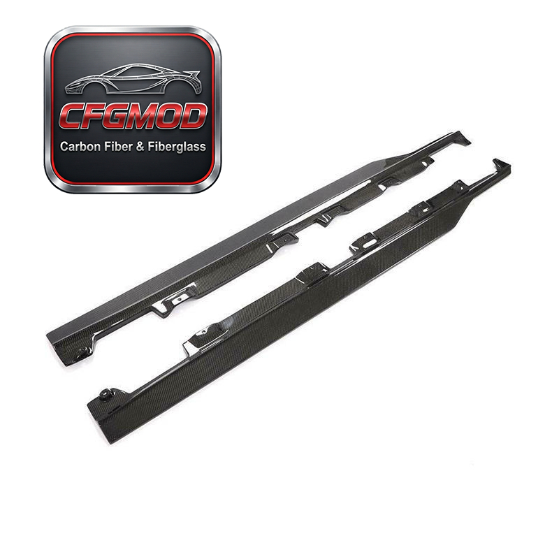 For Mercedes Benz AMG GT R RENN Carbon Fiber Side Skirt Extensions Rocker Panel Side Skirts 2018+ — 2