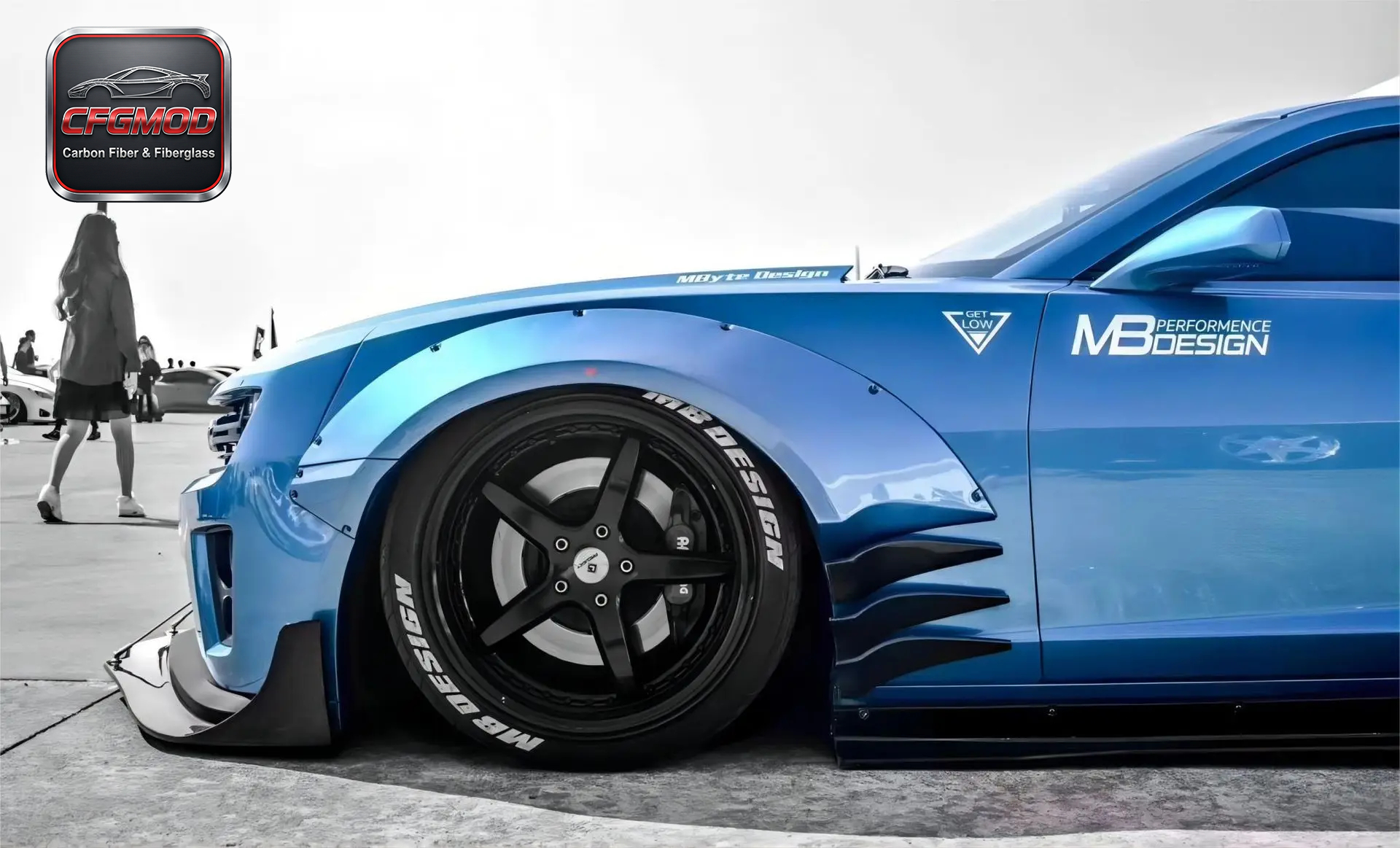 For Chevrolet Camaro 2008-2015 MB Style Wide Fender Flares FRP Primer Wheel Arch Flares — 5