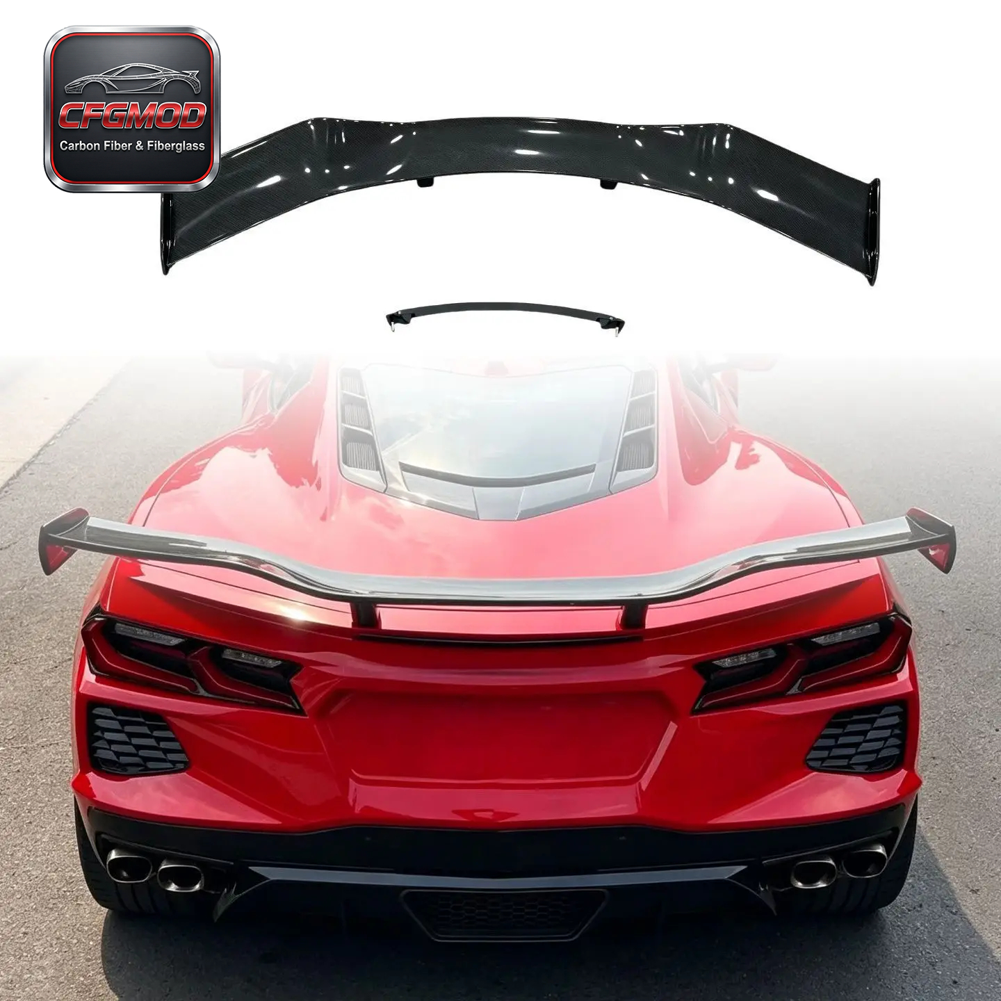 Dry Carbon Fiber Z07 Style Rear Trunk Spoiler Wing for Chevrolet Corvette C8 Z51 2020+ — 1