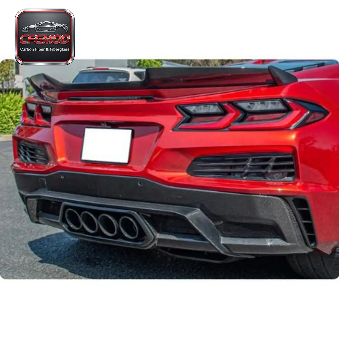 Dry Carbon Fiber OEM Style Rear Bumper Diffuser Lip for Chevrolet Corvette C8 Z06 2020+ — 3