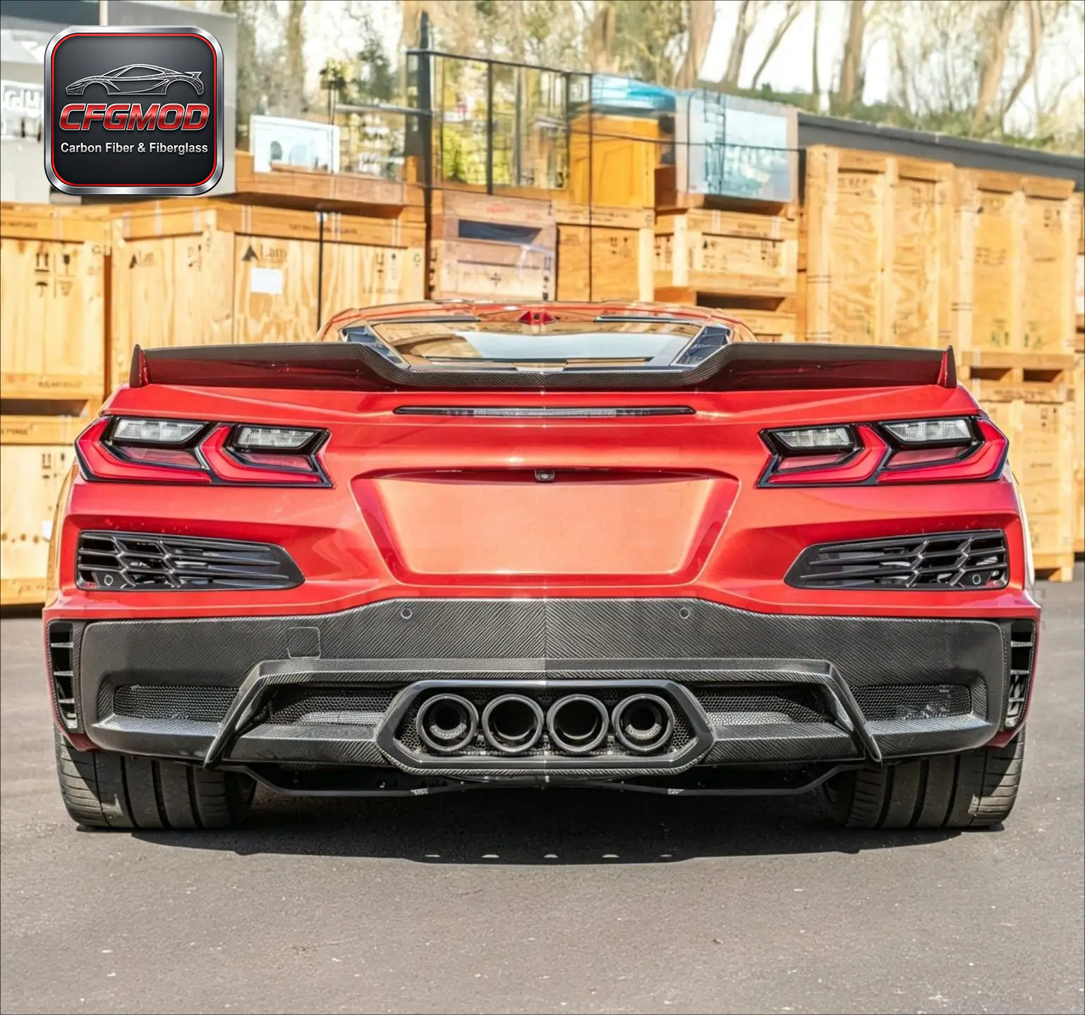 Real Carbon Fiber 3D Style Rear Trunk Spoiler Wing for Chevrolet Corvette C8 2020+ — 2