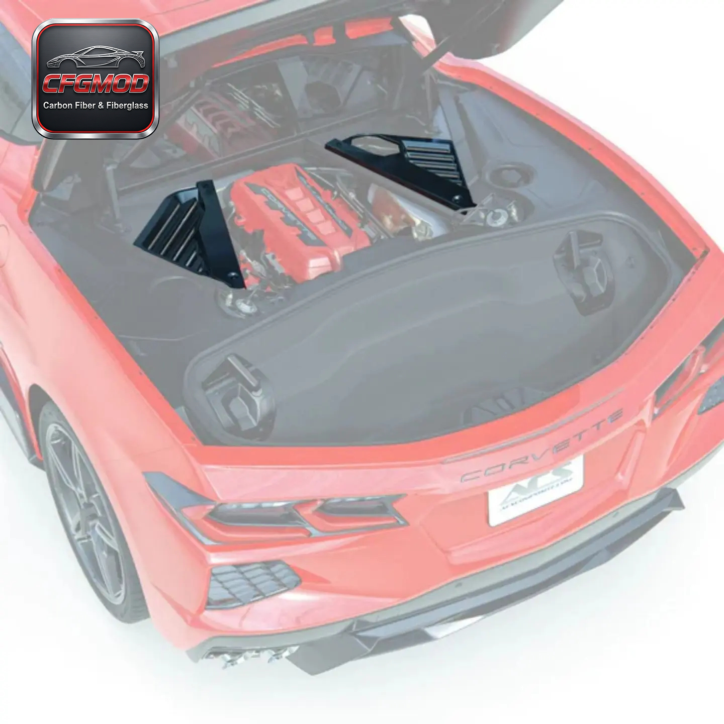 Dry Carbon Fiber Engine Bay Cover Trim Panels for Chevrolet Corvette C8 Z51 Z06 2020+ — 2