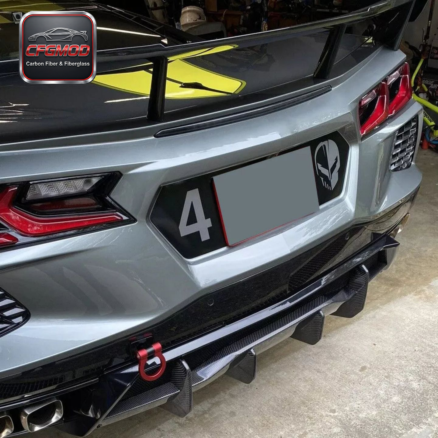 Dry Carbon Fiber Rear Bumper Diffuser Blade Fins for Chevrolet Corvette C8 Z51 2020+ — 2
