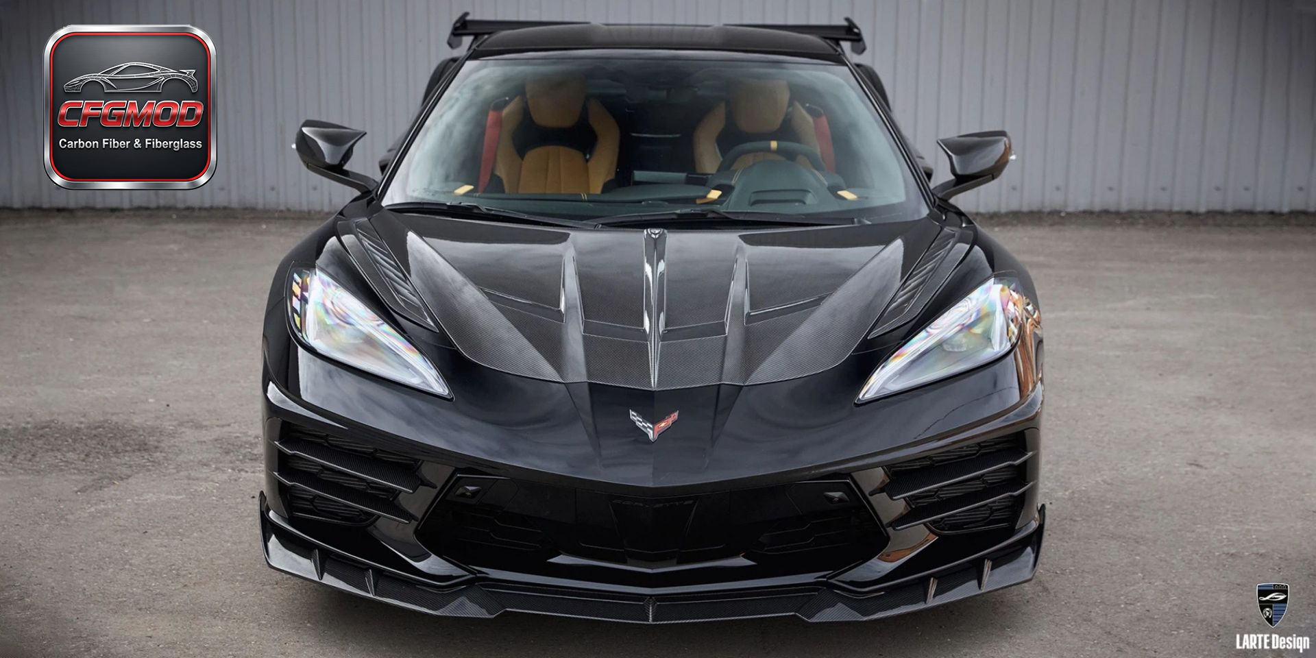 Dry Carbon Fiber LD Style 3-Piece Front Lip Splitter for Chevrolet Corvette C8 2020+ — 2